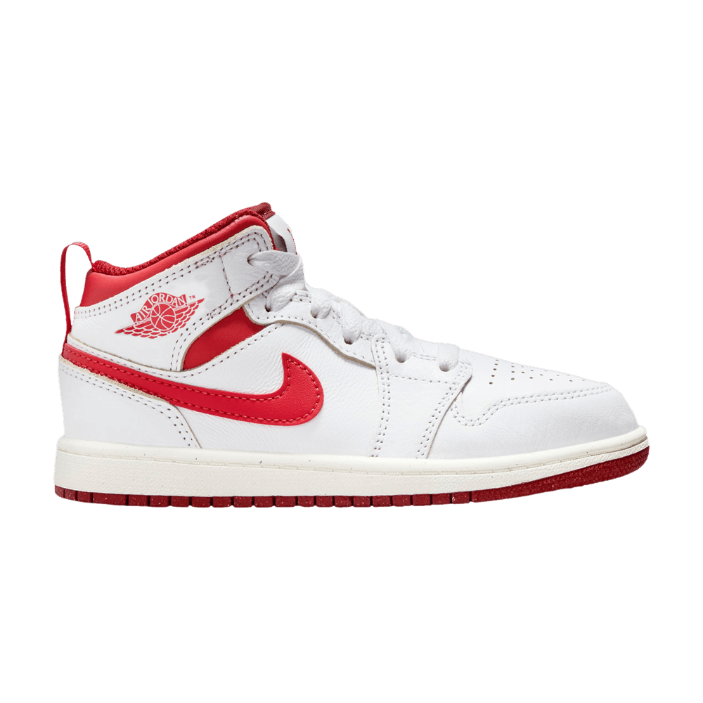 Кроссовки Air Jordan 1 Mid SE PS 'White Dune Red'