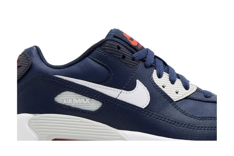 Кроссовки Nike Air Max 90 Leather GS 'Obsidian Track Red'