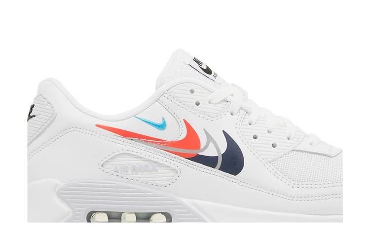 Кроссовки Nike Air Max 90 'Multi Swoosh - White Bright Crimson'