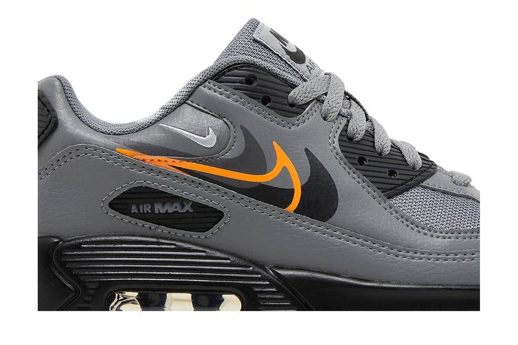 Кроссовки Nike Air Max 90 Next Nature GS 'Multi-Swoosh - Smoke Grey Mandarin'