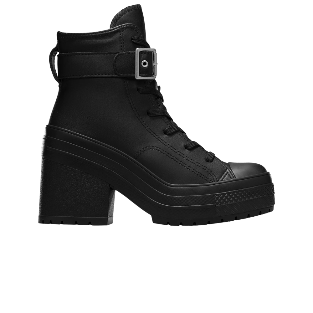 Кроссовки Converse Chuck 70 De Luxe Heel Leather High 'Buckle - Triple Black'