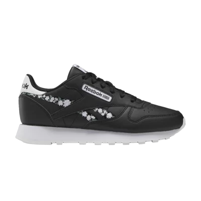 Reebok Classic Leather Big Kid 'Flower Crowns - Black White'