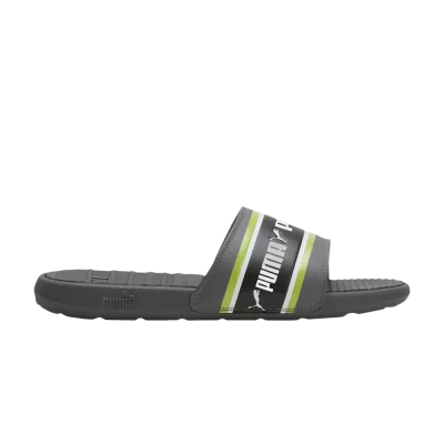 Puma Cool Cat Slide 'Stripe Repeat - Castlerock Limepunch'