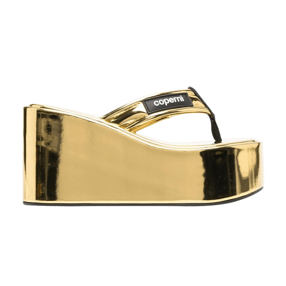 Coperni Wmns Branded Wedge Sandal 'Metallic Gold'