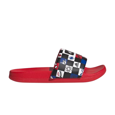 adidas Disney x Adilette Comfort Slide J 'Spider-Man Checkerboard'