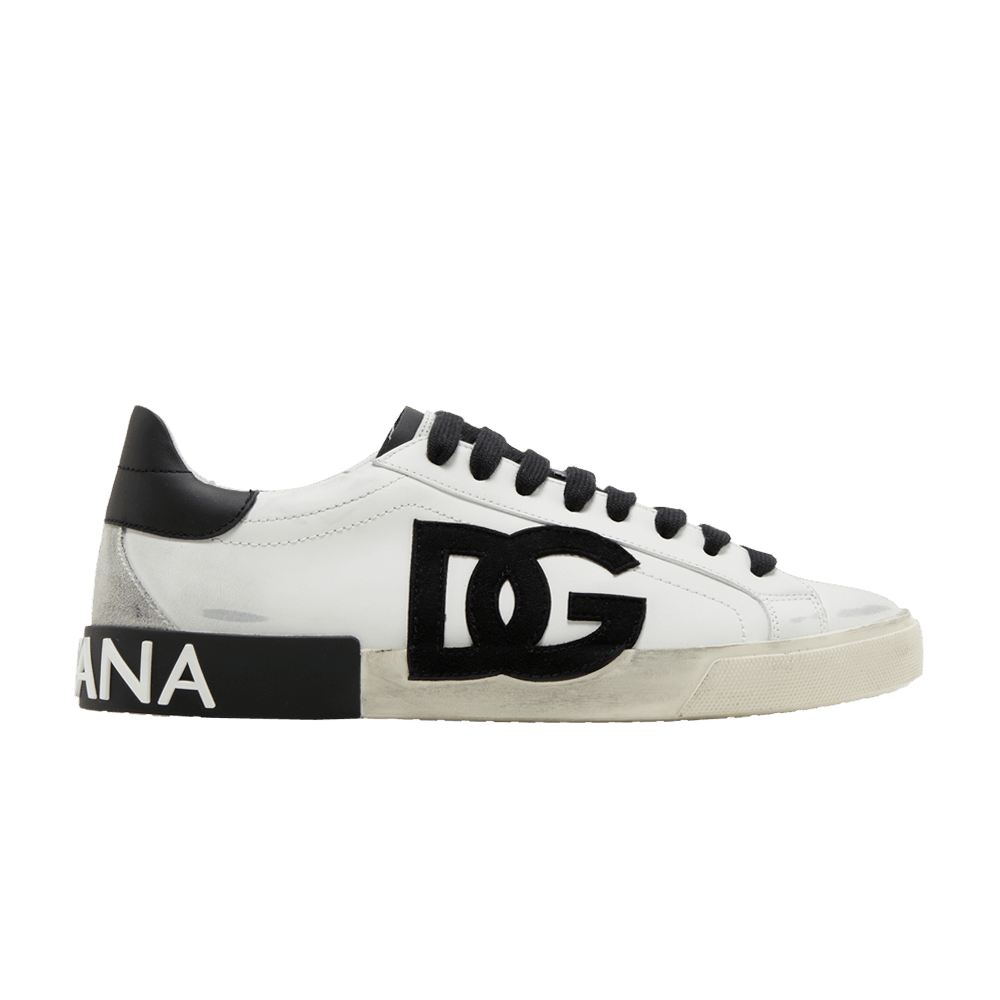 Кроссовки Dolce & Gabbana Portofino Vintage 'DG Logo Print - White Black'
