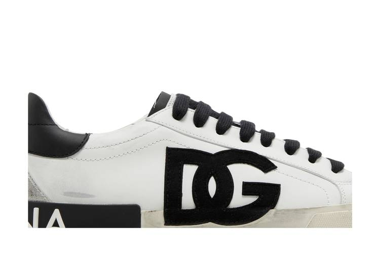 Кроссовки Dolce & Gabbana Portofino Vintage 'DG Logo Print - White Black'