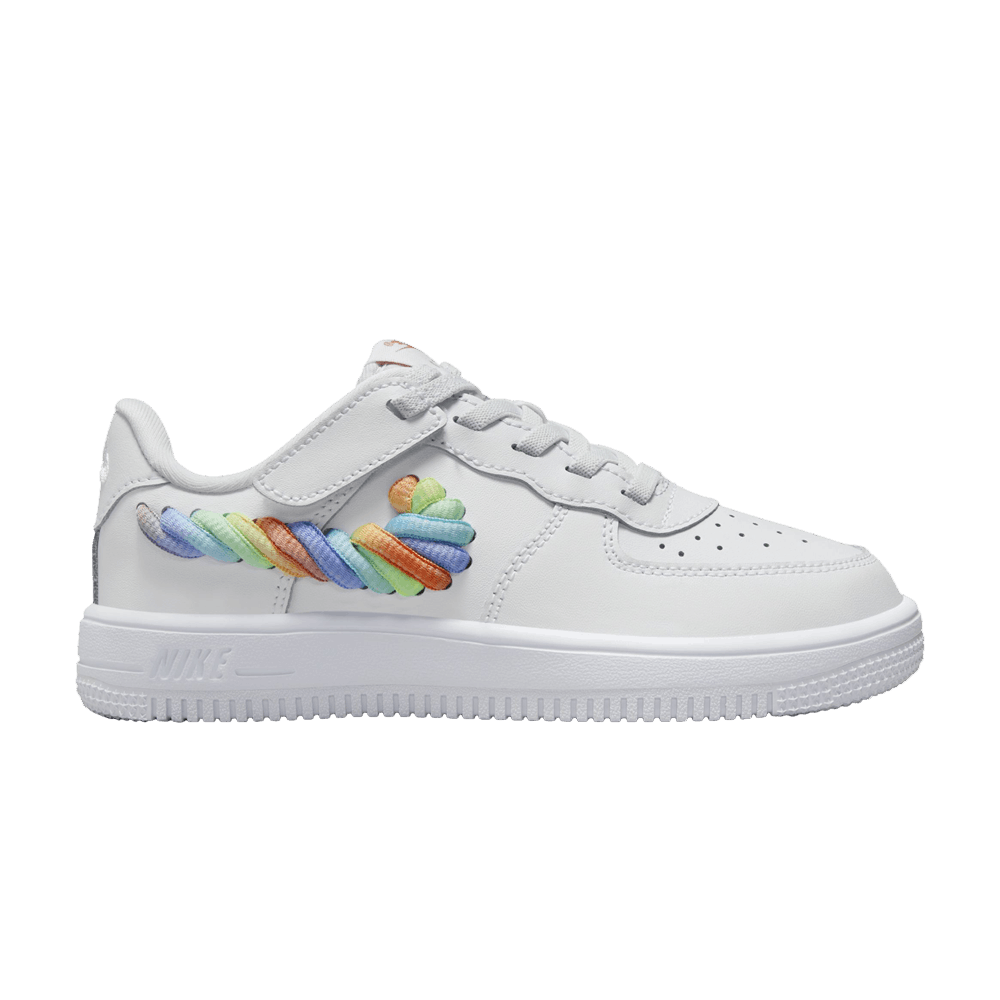 Кроссовки Nike Force 1 Low LV8 EasyOn PS 'Rainbow Lace Swoosh'