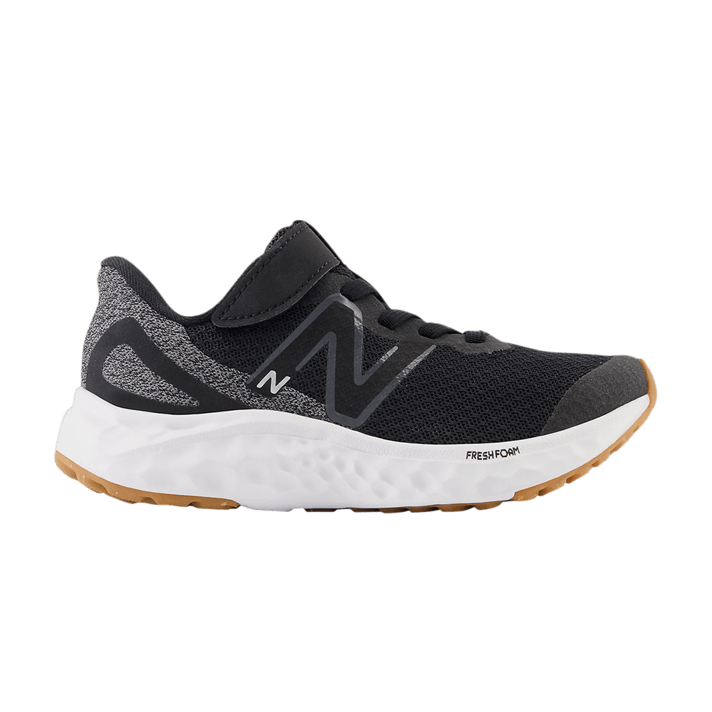 Кроссовки New Balance Fresh Foam Arishi v4 Bungee Lace Little Kid 'Black White Gum'