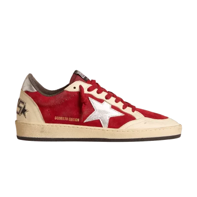 Golden Goose Wmns Ball Star 'Burgundy Silver Metallic'