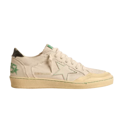 Golden Goose Wmns Ball Star 'Vanilla Green Stitching'