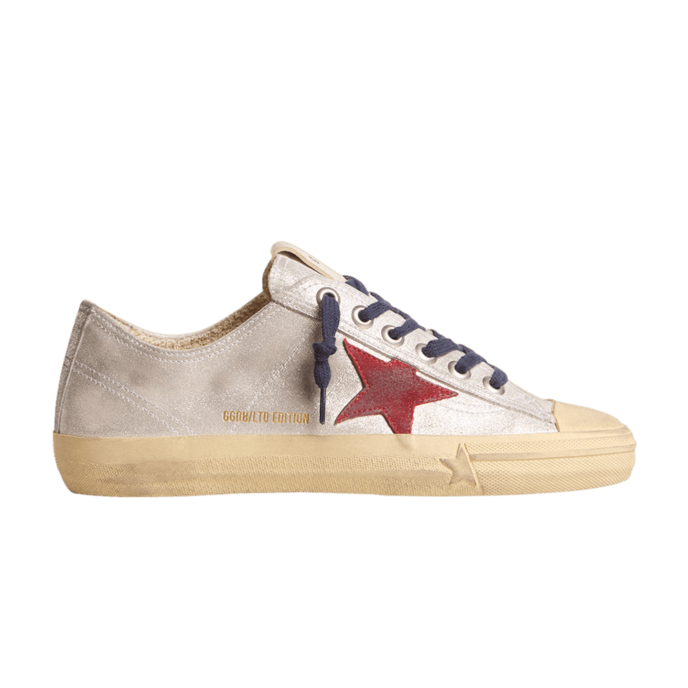 Кроссовки Golden Goose Wmns V-Star LTD 'Silver Metallic Red'
