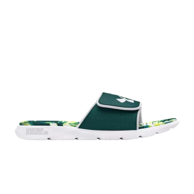 Under Armour Ignite Pro Graphic Footbed Slide 'White Hydro Teal Tie-Dye'