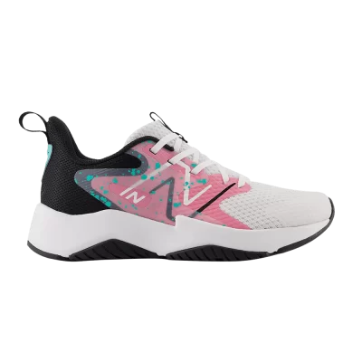 New Balance Rave Run v2 Big Kid 'White Real Pink Paint Splatter'