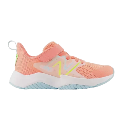 New Balance Rave Run v2 Bungee Lace Top Strap Big Kid X-Wide 'Grapefruit'