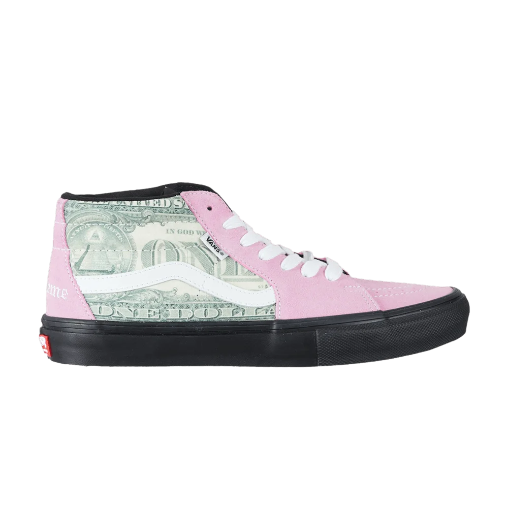 Кроссовки Supreme x Vans Skate Grosso Mid 'Dollar Bill - Pink'