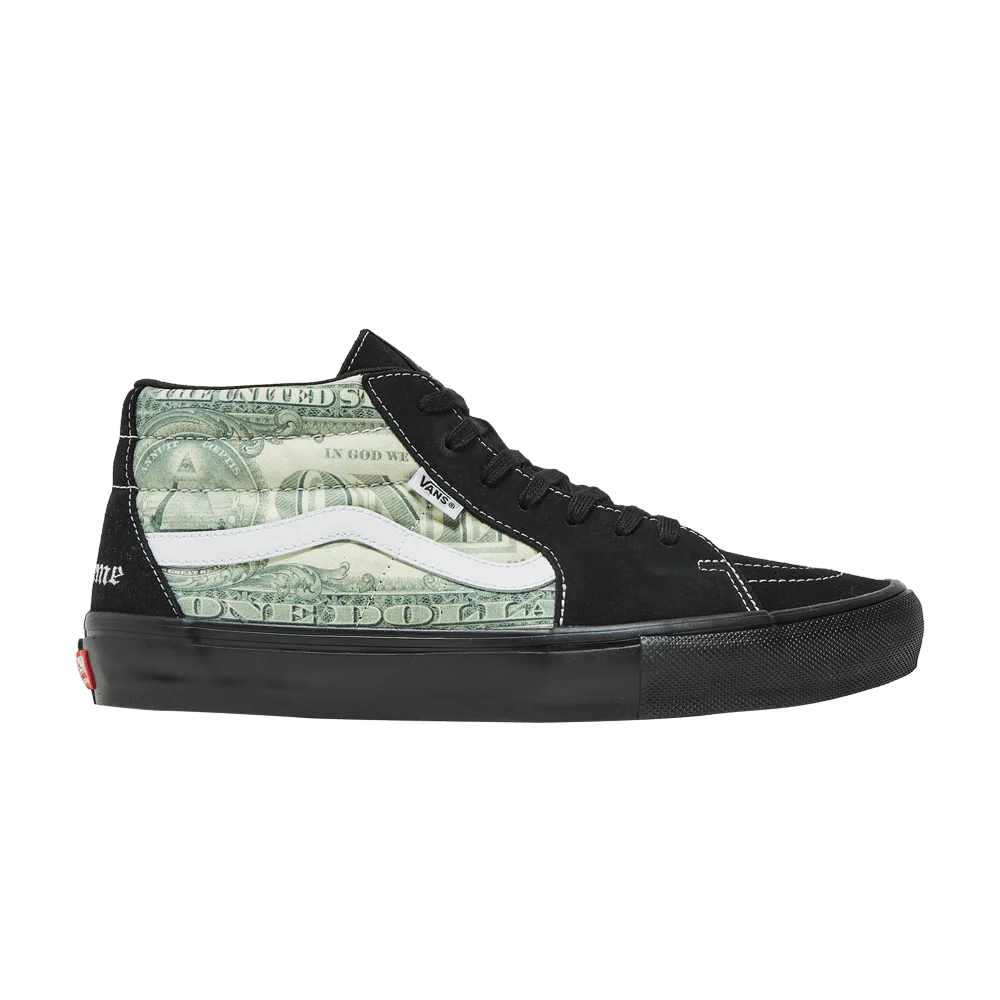 Кроссовки Supreme x Vans Skate Grosso Mid 'Dollar Bill - Black'