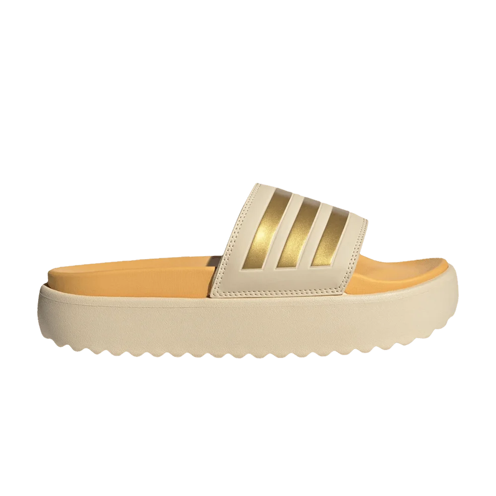 Adidas Wmns Adilette Platform Slide 'Crystal Sand Gold Metallic'