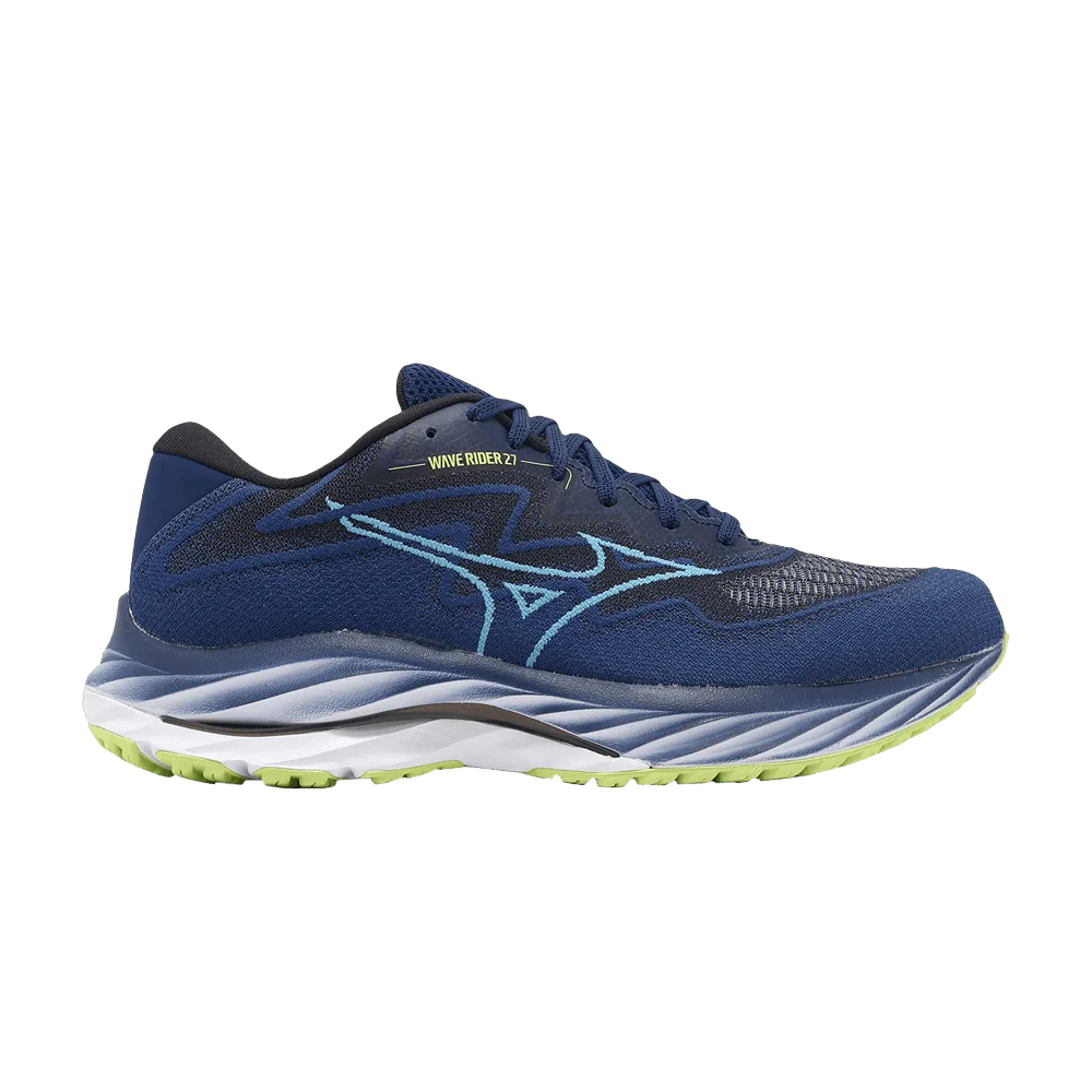 Кроссовки Mizuno Wave Rider 27 SSW Super Wide 'Navy Lime'