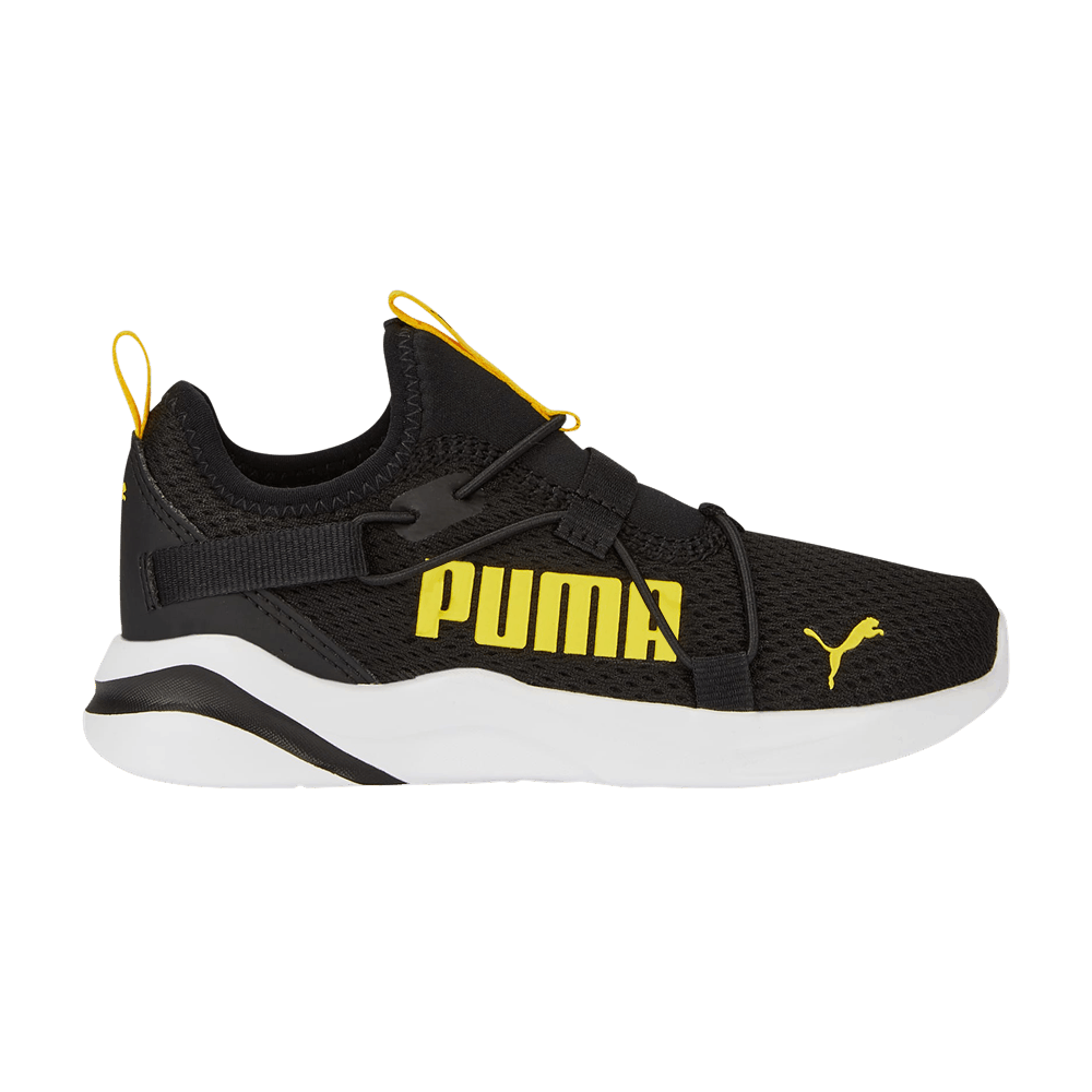 Кроссовки Puma SoftRide Rift Pop Little Kid 'Black Pelé Yellow'
