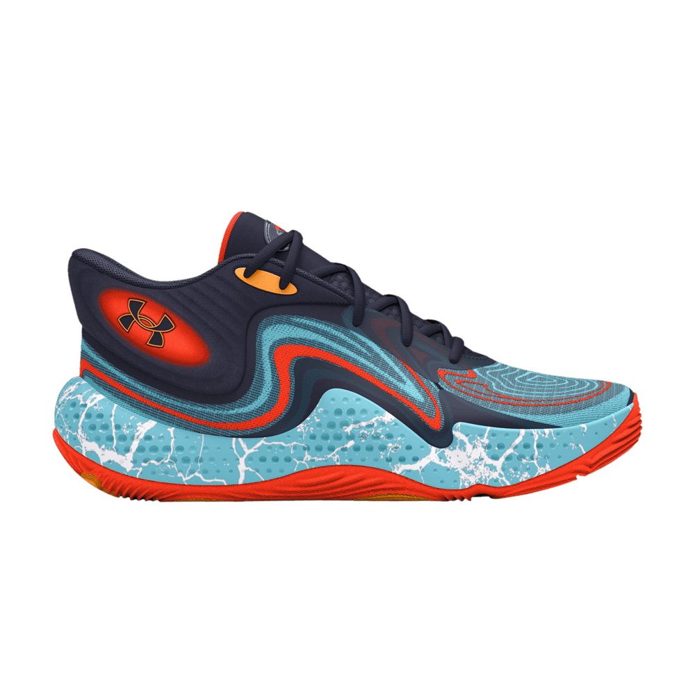 Кроссовки Under Armour Spawn 6 Mid E24 'Midnight Navy Sky Blue Lightning'