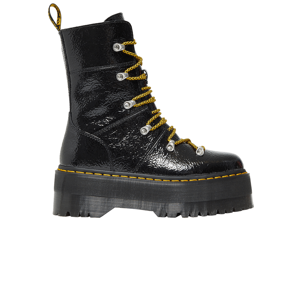 Dr. Martens Wmns Ghilana Max Distressed Patent Leather Platform Boot 'Black'