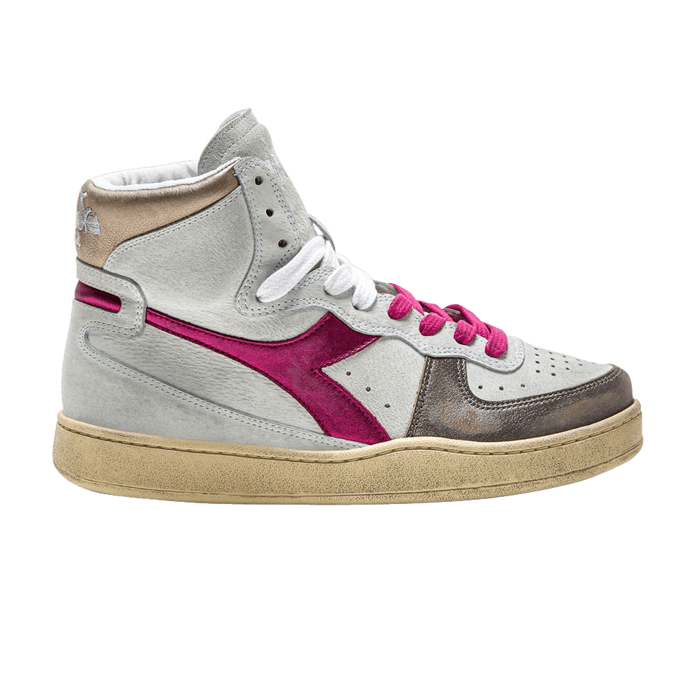 Кроссовки Diadora Wmns Mi Basket 'Metal - White Fuchsia Red'