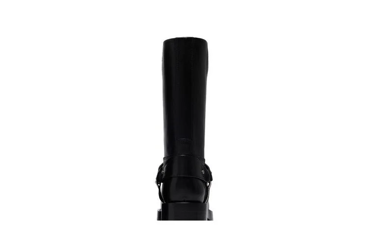 Burberry Wmns Leather Saddle Low Boot 'Black'