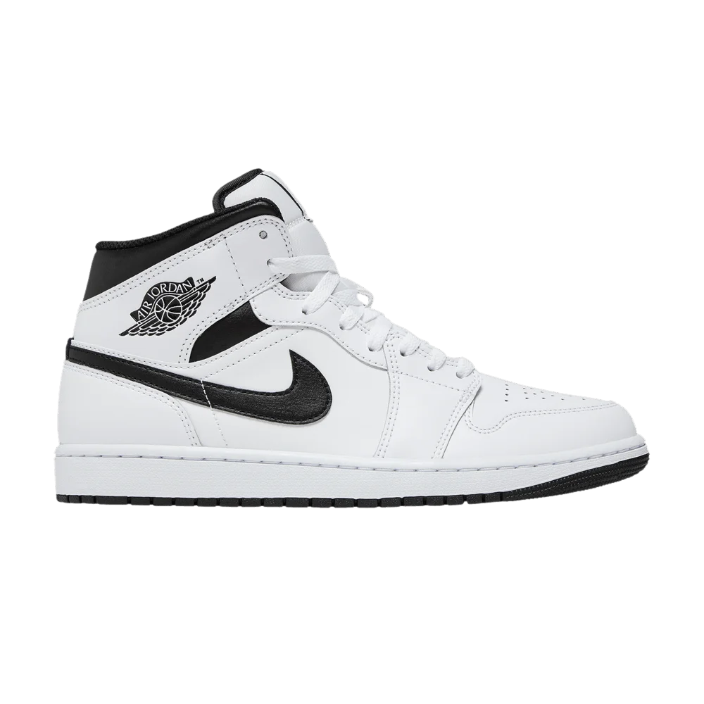 Кроссовки Air Jordan 1 Mid 'White Black'