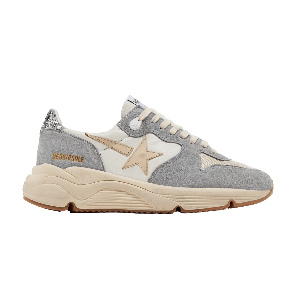 Krossovki-Golden-Goose-Wmns-Running-Sole-Silver-White-Cream-