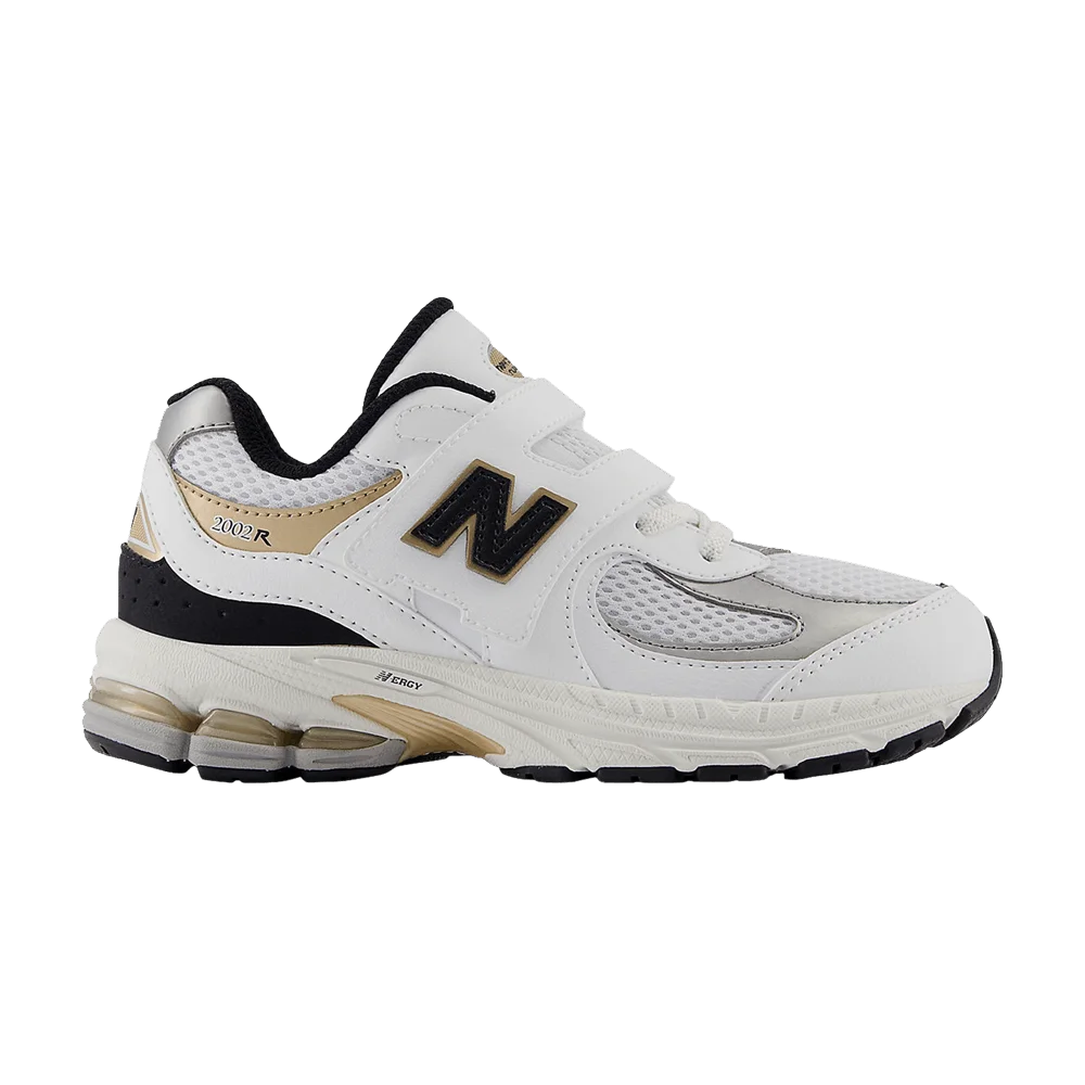 Кроссовки New Balance 2002R Hook & Loop Little Kid Wide 'White Black Gold'