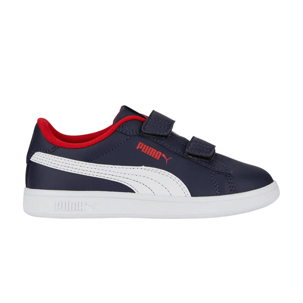 Кроссовки Puma Smash 3.0 Leather Velcro Little Kid 'Navy Red'