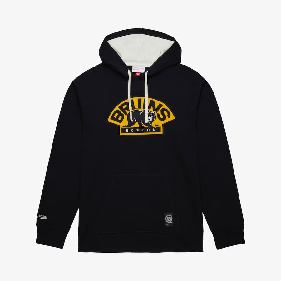 hudi-mitchell-ness-black-boston-bruins-thermal-lightweight-pullover-hoodie