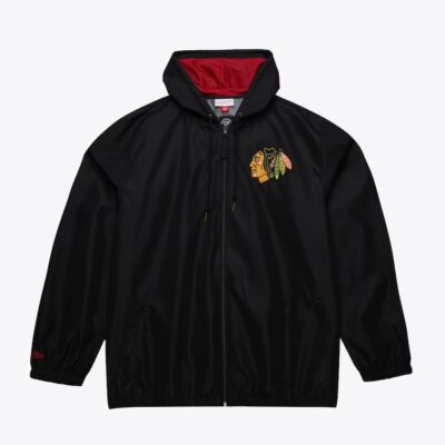 Mitchell & Ness Black Chicago Blackhawks Full-Zip Windbreaker Jacket