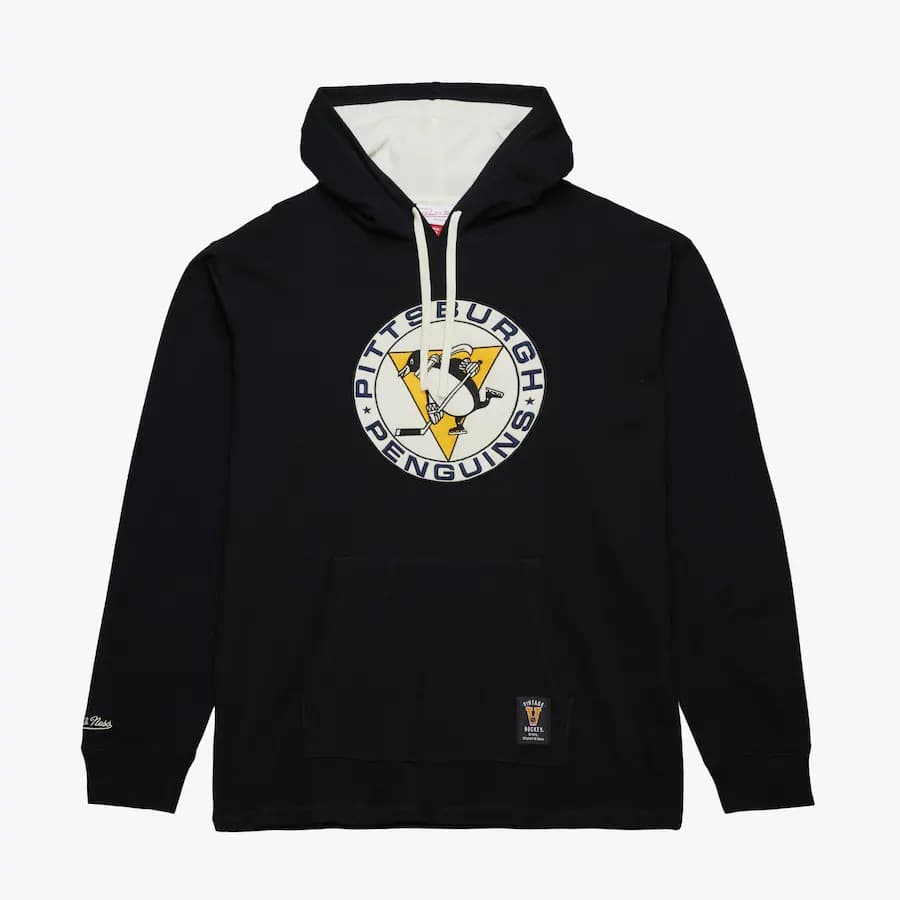 hudi-mitchell-ness-black-pittsburgh-penguins-vintage-logo-thermal-lightweight-pullover-hoodie