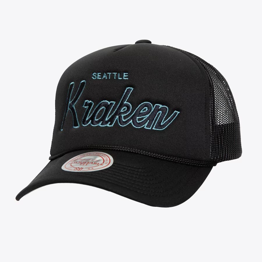 bejsbolka-mitchell-ness-black-seattle-kraken-script-trucker-adjustable-hat