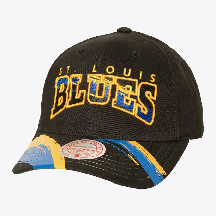 bejsbolka-mitchell-ness-black-st-louis-blues-brushed-past-ya-pro-snapback-hat