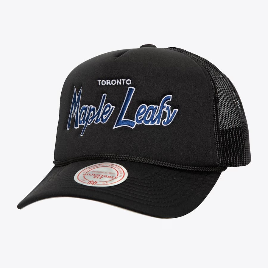 bejsbolka-mitchell-ness-black-toronto-maple-leafs-script-trucker-adjustable-hat