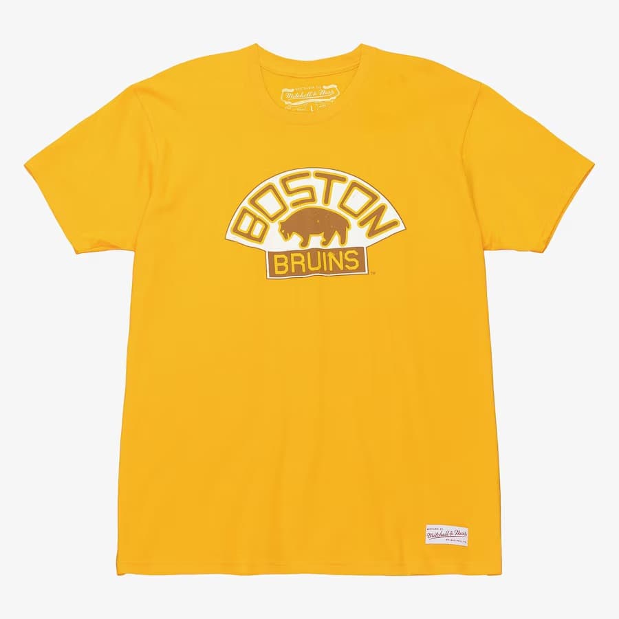 futbolka-mitchell-ness-gold-boston-bruins-distressed-logo-t-shirt