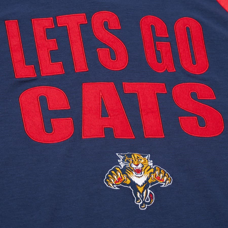 Лонгслив Mitchell & Ness Navy Florida Panthers Vintage Logo Legendary Slub Long Sleeve T-Shirt