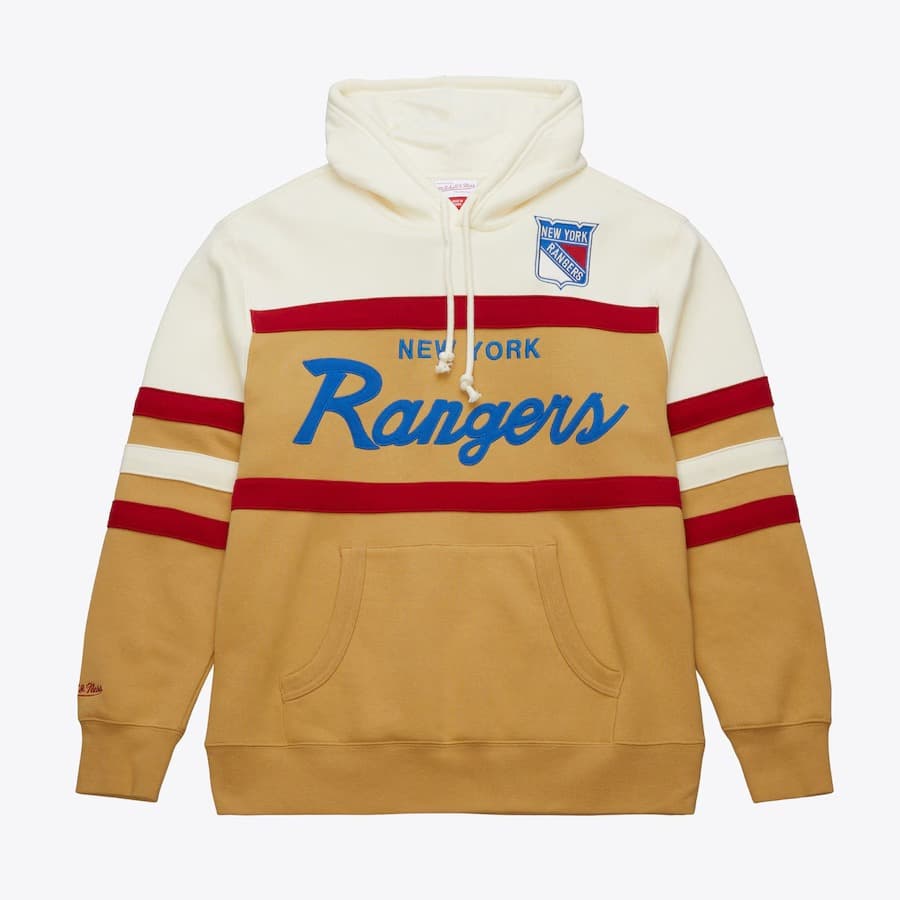 hudi-mitchell-ness-tan-new-york-rangers-head-coach-fleece-pullover-hoodie