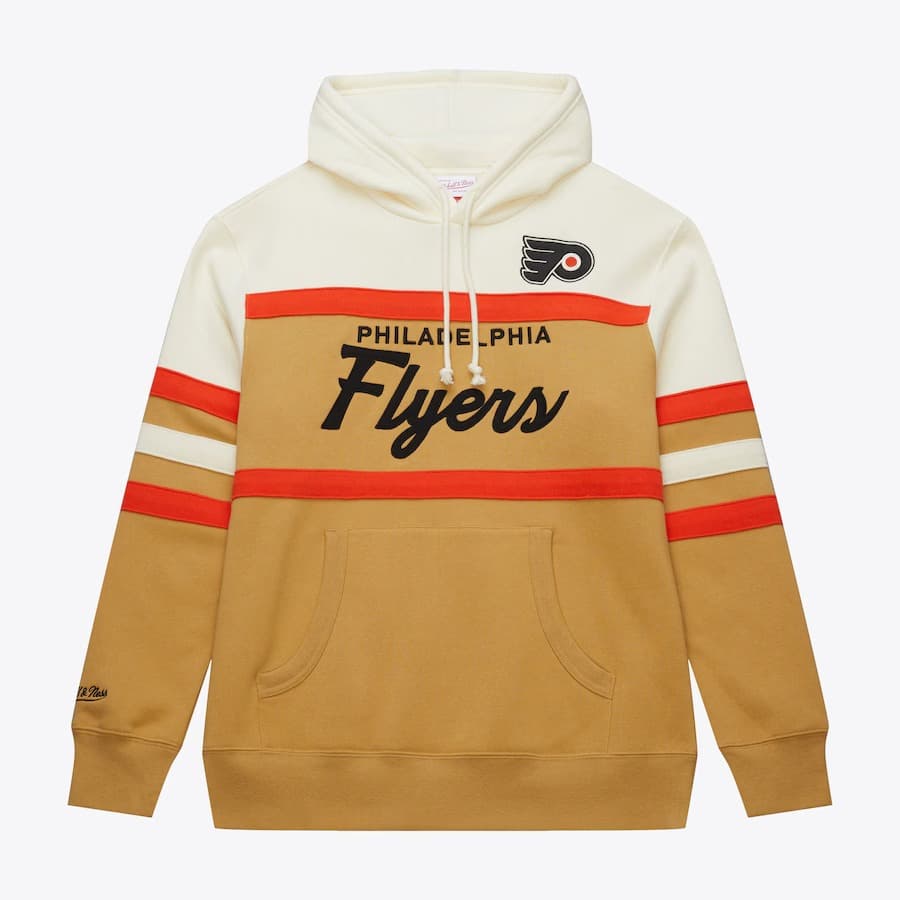 hudi-mitchell-ness-tan-philadelphia-flyers-head-coach-fleece-pullover-hoodie