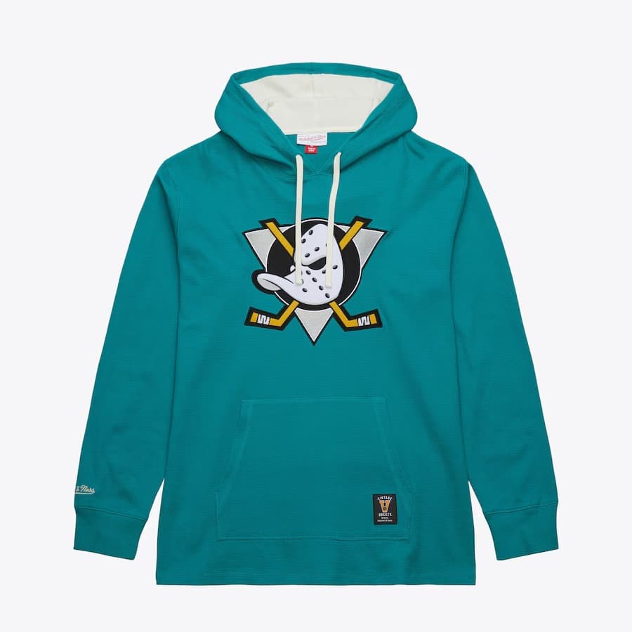 hudi-mitchell-ness-teal-anaheim-ducks-vintage-logo-thermal-lightweight-pullover-hoodie