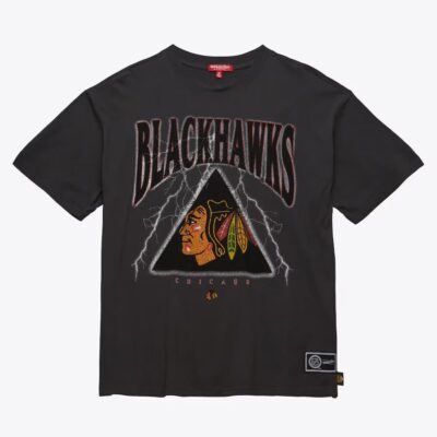 Mitchell & Ness Women's Charcoal Chicago Blackhawks Logo Boyfriend T-Shirt