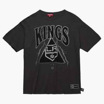 Mitchell & Ness Women's Charcoal Los Angeles Kings Logo Boyfriend T-Shirt