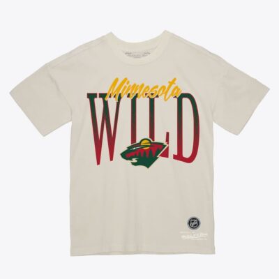 Mitchell & Ness Women's Cream Minnesota Wild Hip Check T-Shirt