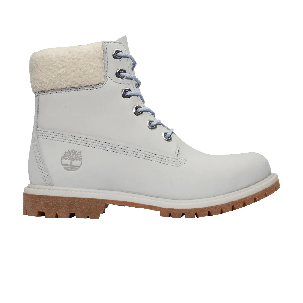 Timberland Wmns 6 Inch Premium Boot 'Light Grey Blue Fur Collar'