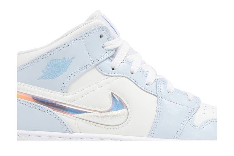 Кроссовки Air Jordan 1 Mid SE GS 'Glitter Swoosh'