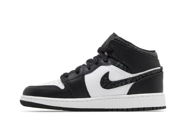 Кроссовки Air Jordan 1 Mid SE GS 'Panda Elephant'