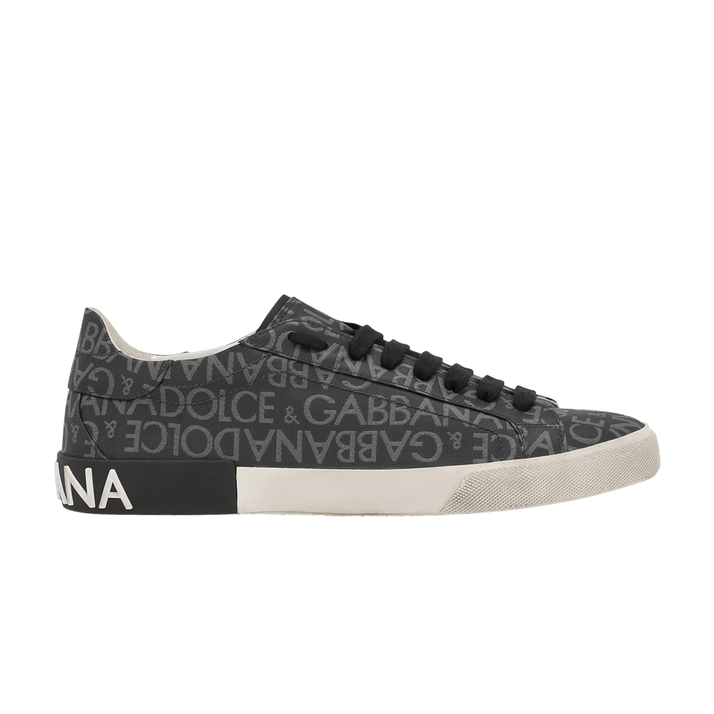 Кроссовки Dolce & Gabbana Portofino Vintage 'Repeat Logo - Black Grey'